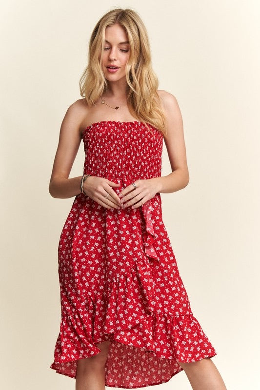 Izzy Floral Dress Skirt Duo in Red