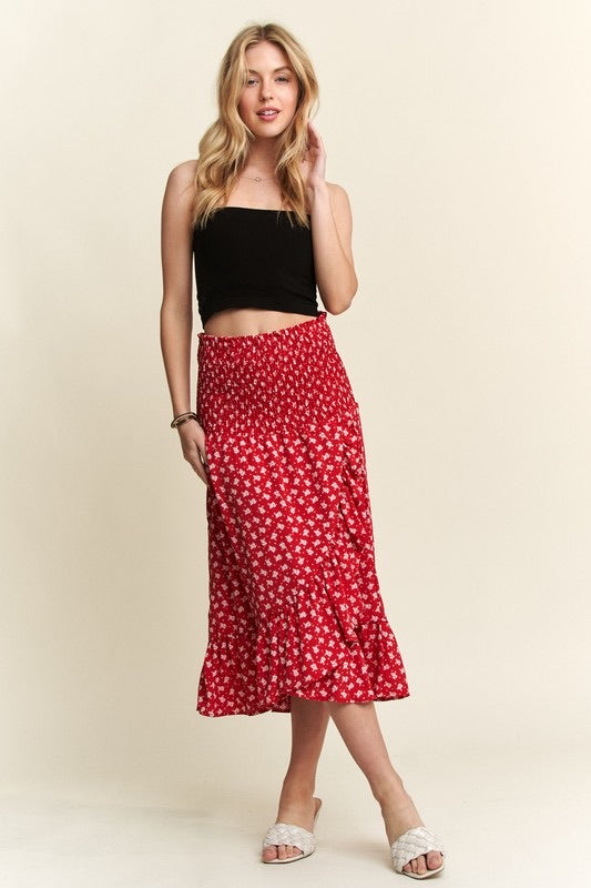 Izzy Floral Dress Skirt Duo in Red