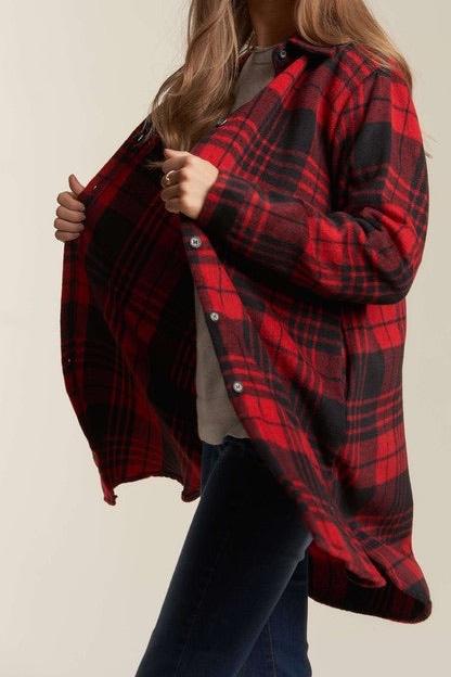 Camry Buffalo Plaid Jacket in red/black