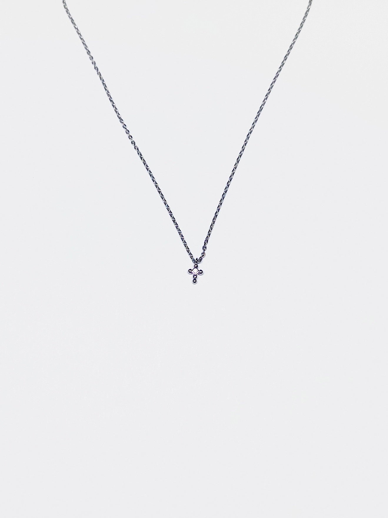 Delilah Mini cross necklace- silver