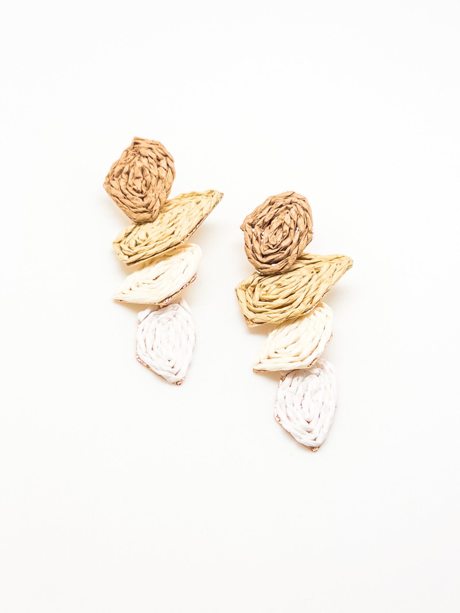 Damaria Earrings in Tan and Beige