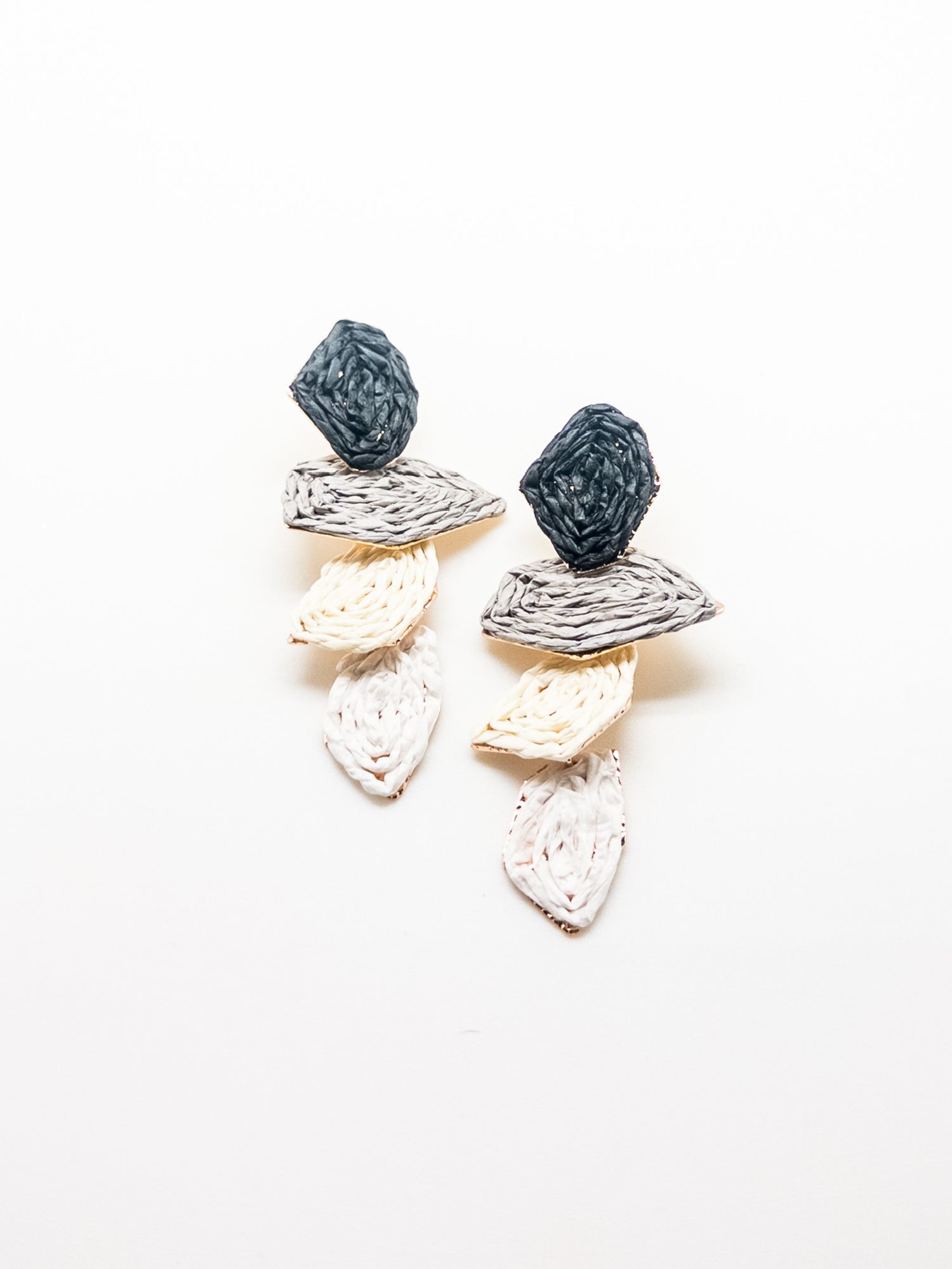 Damaria Earrings in Black and Taupe