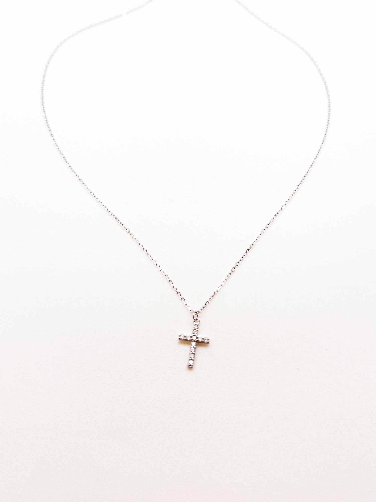 Jayden Sparkly Sterling Silver Cross Necklace