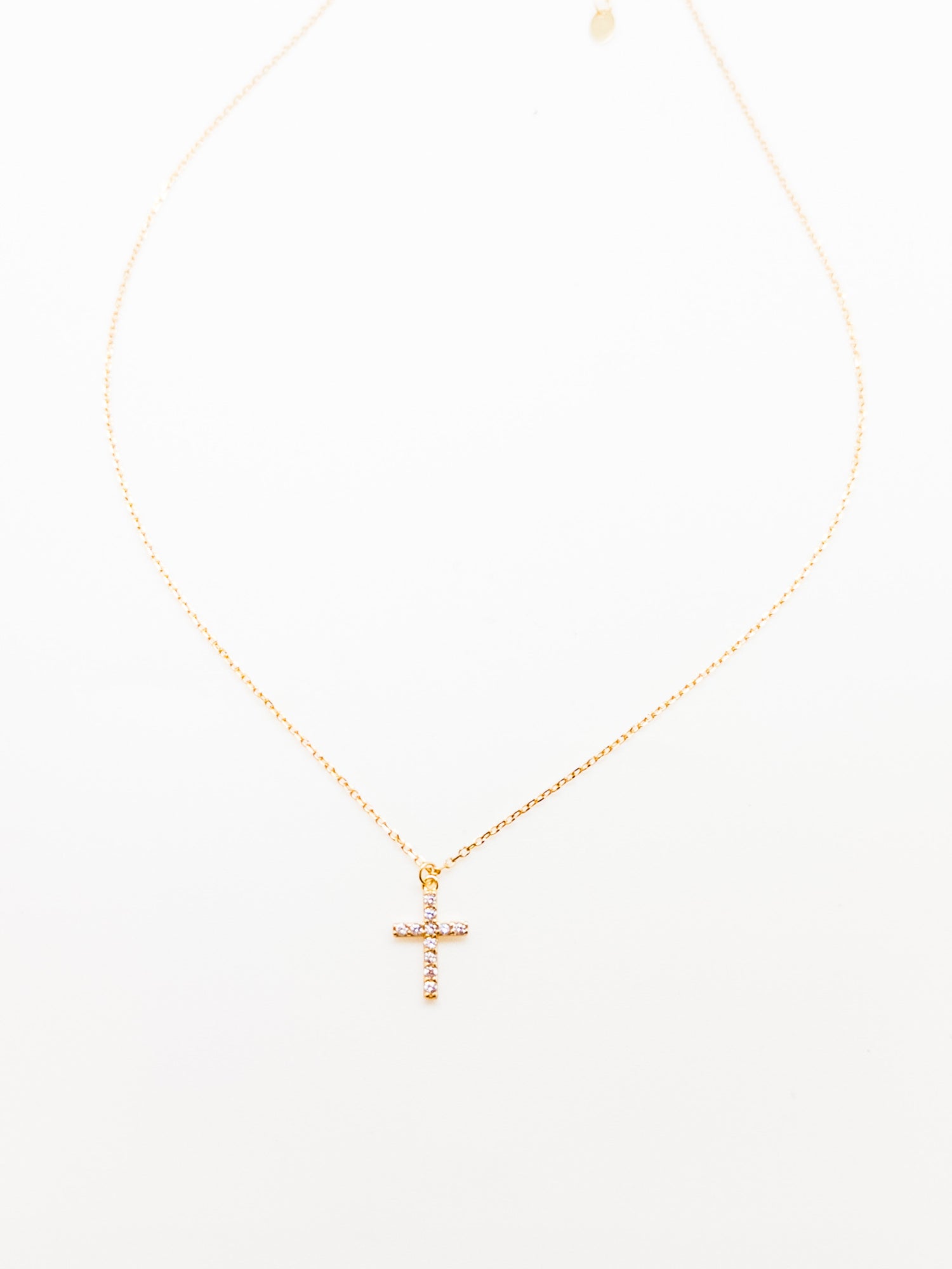 Jayden Sparkly Sterling Gold Cross Necklace