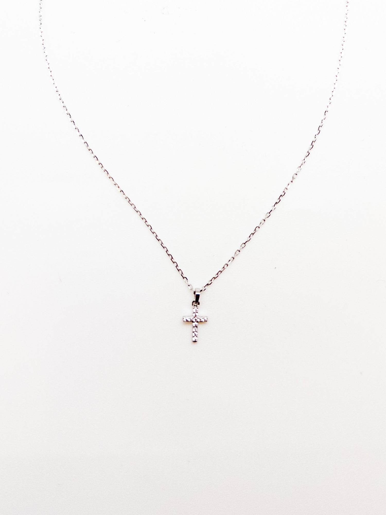 Sapphira Mini Silver Cross Necklace