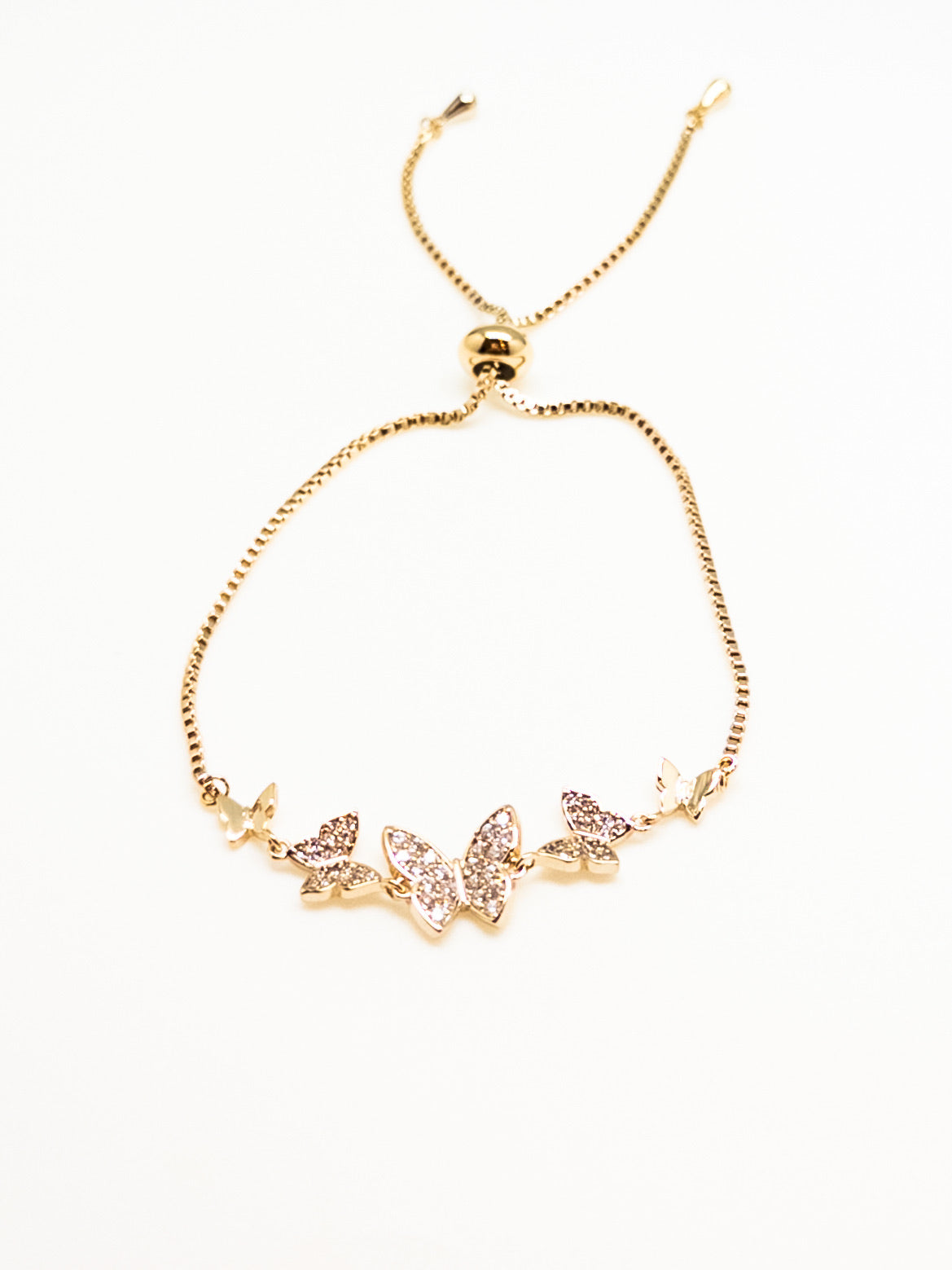 5 golden butterflies bracelet