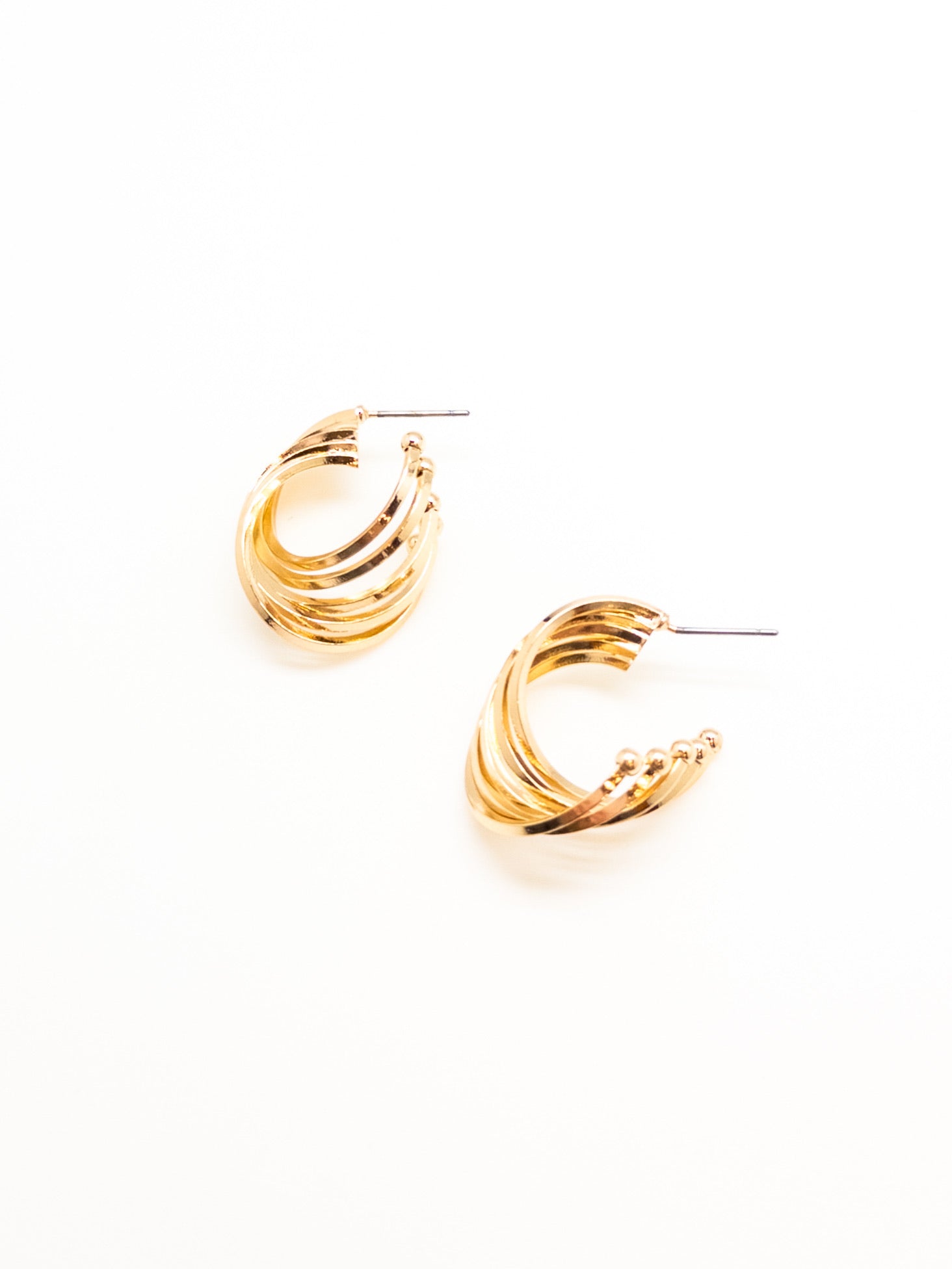 Swirl Nickel Free Short Gold Hoops