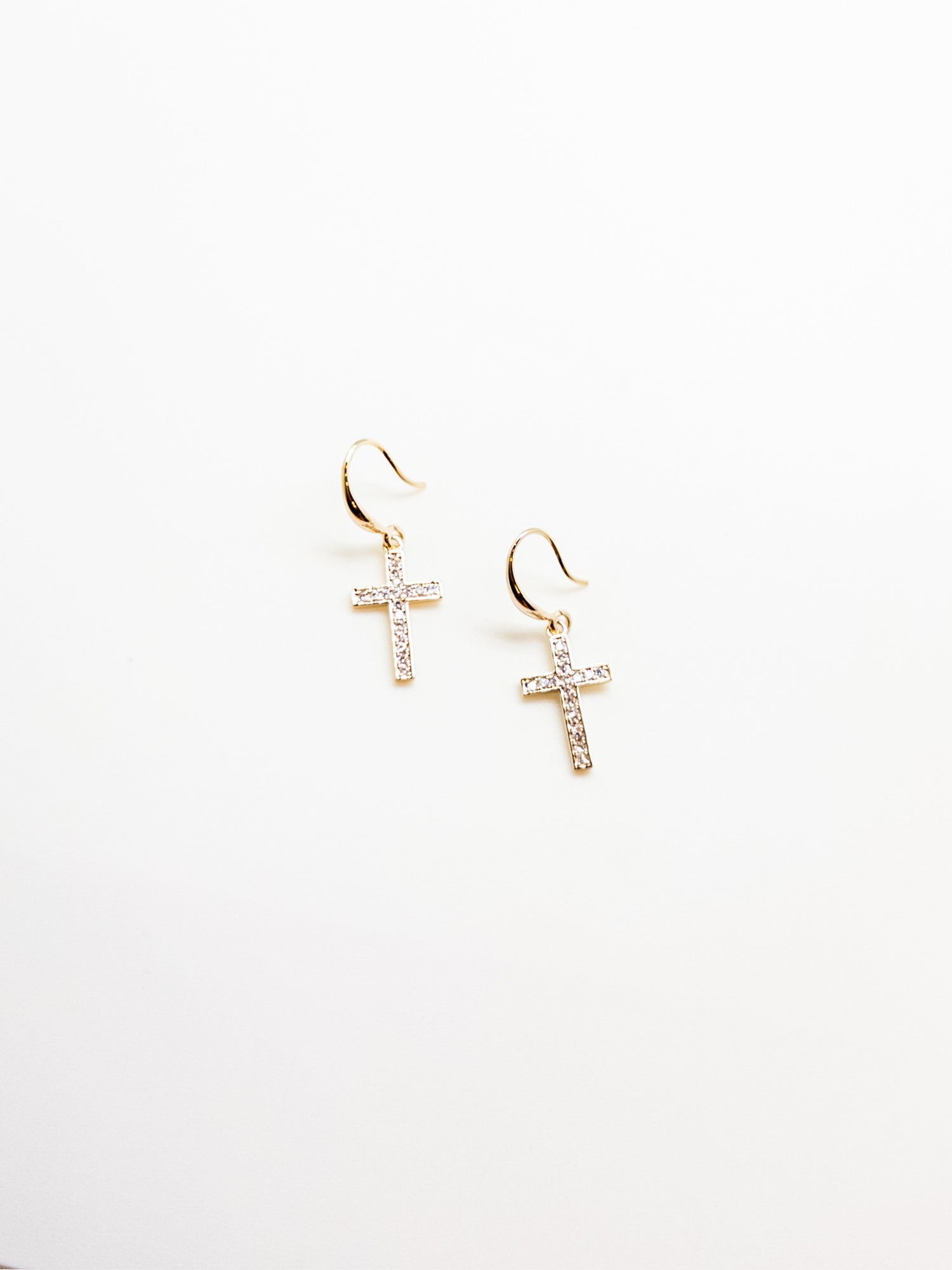 Rachel Nickel Free Sparkly Cross Earrings