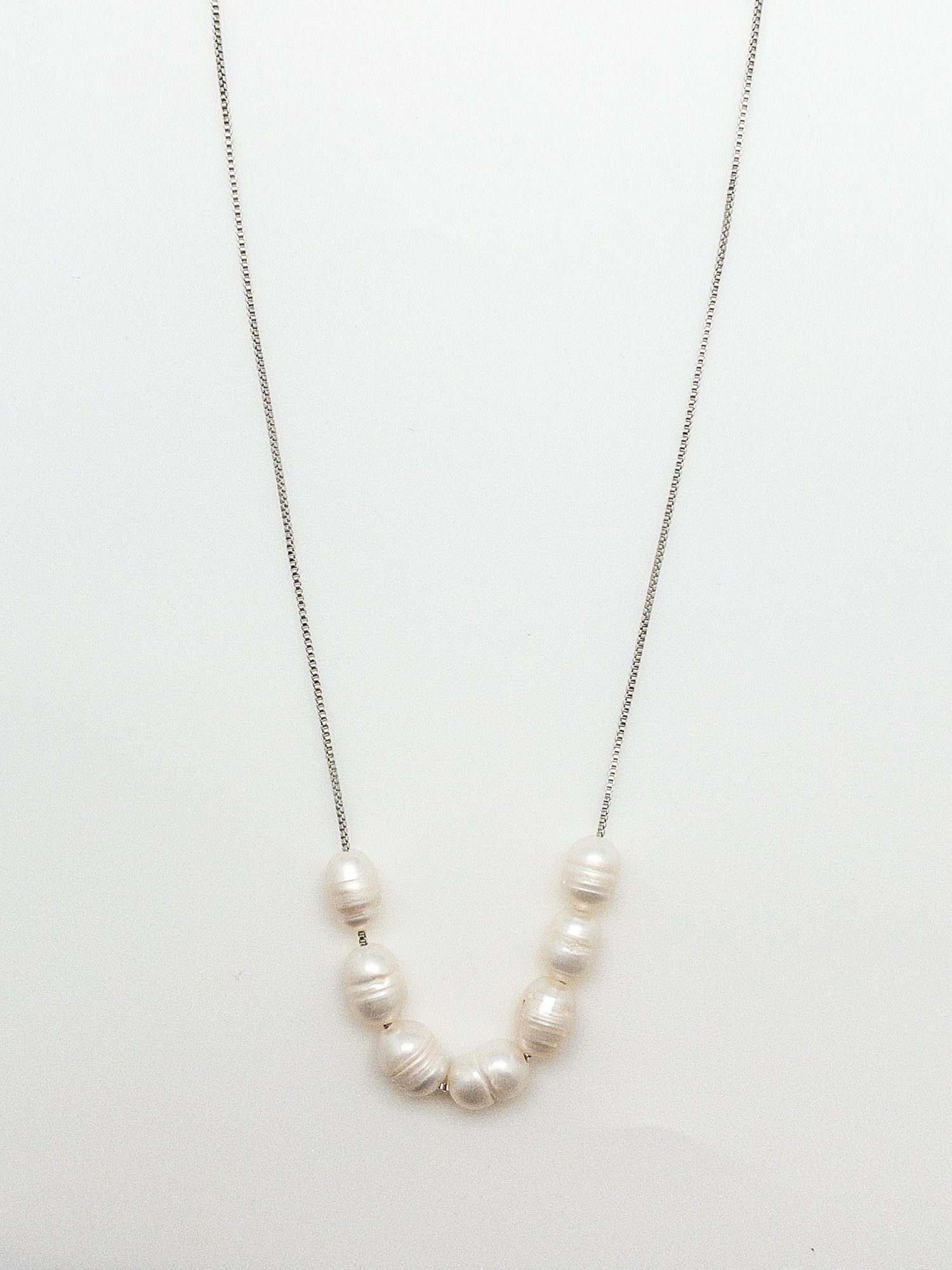 Luna Pearl Silver Necklace