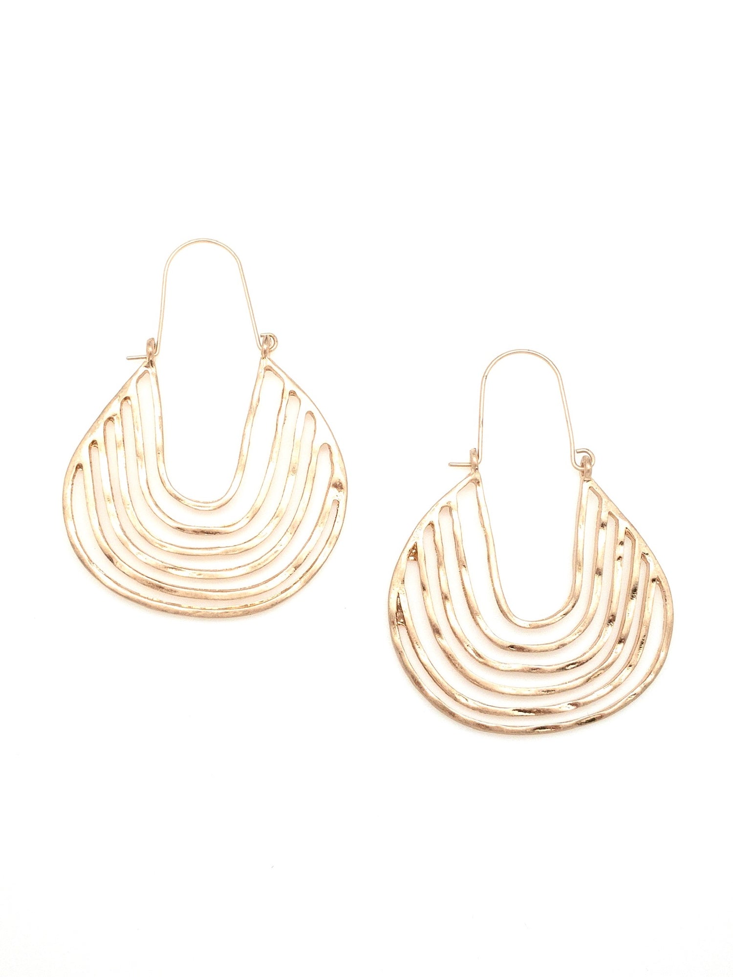 Gold dangle hoop earrings 