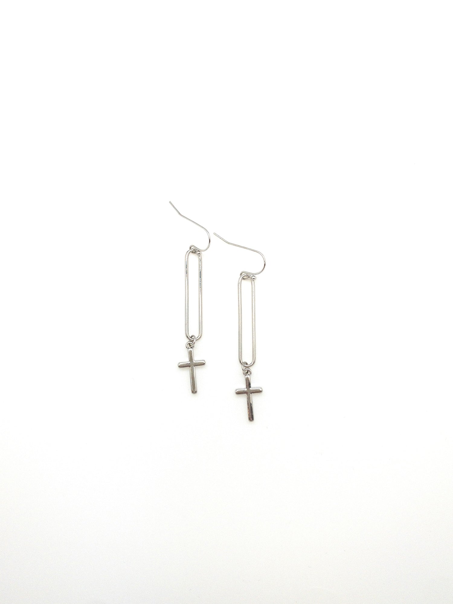 Naomi cross earrings - Silver