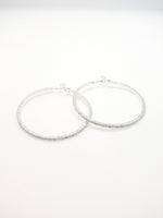 Blaise medium sized sparkly hoops. silver