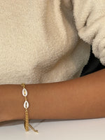 Alana Cowrie Shell Bracelet on model