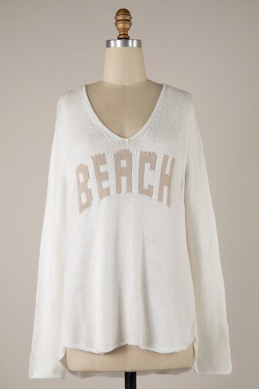 Beach Sweater in White