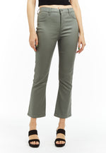 Carrie Crop Flare Jeans in Sage Green