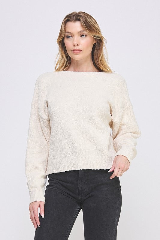 Grace Crisscross Sweater in Cream