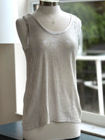 Hallie Sequin Top in Beige front