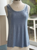 Hallie Sequin Top in Blue front