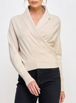 Hazel Wrap Sweater in sand