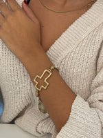 Jen Mixed Metal cross Bracelet