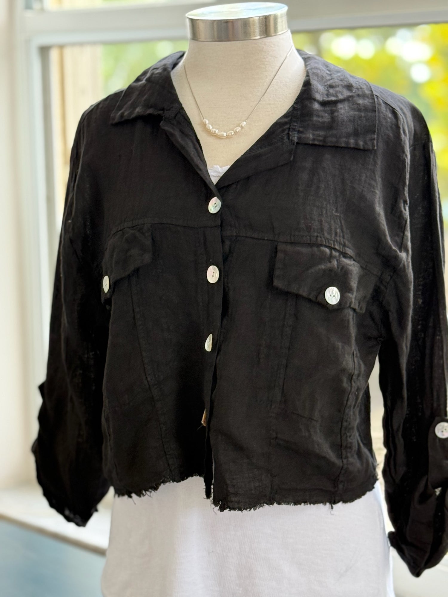 Black linen jacket