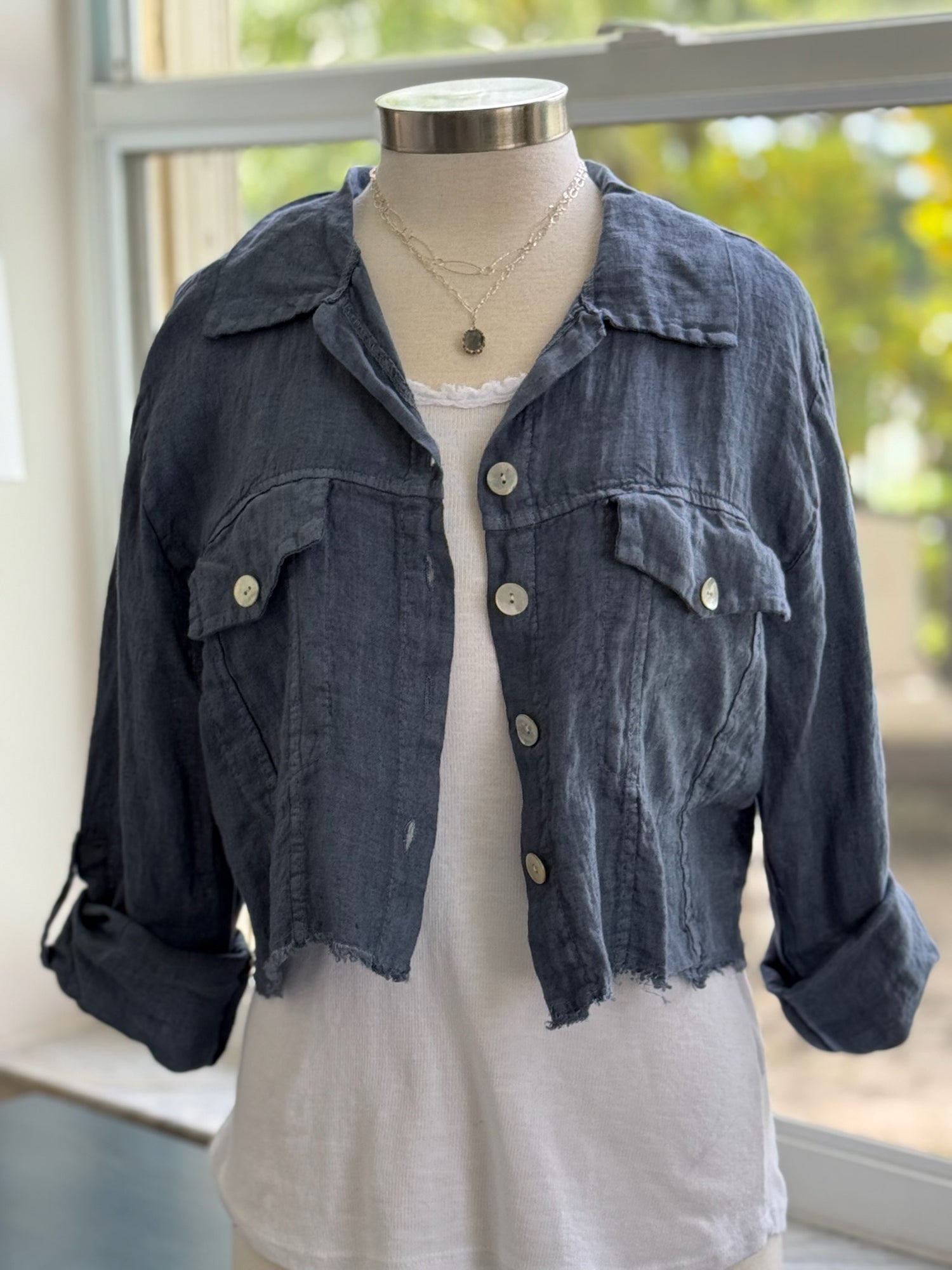 Chambray linen jacket