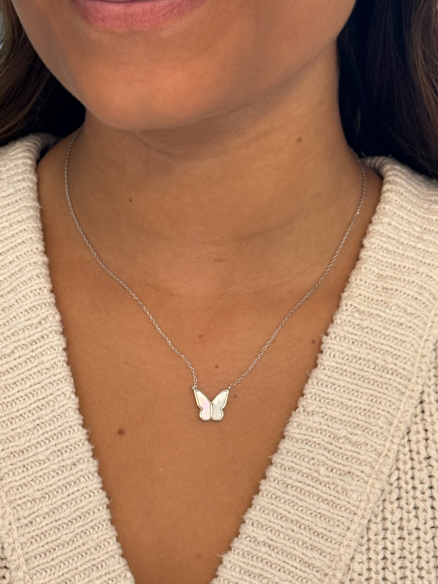 Annabella Silver Butterfly Necklace