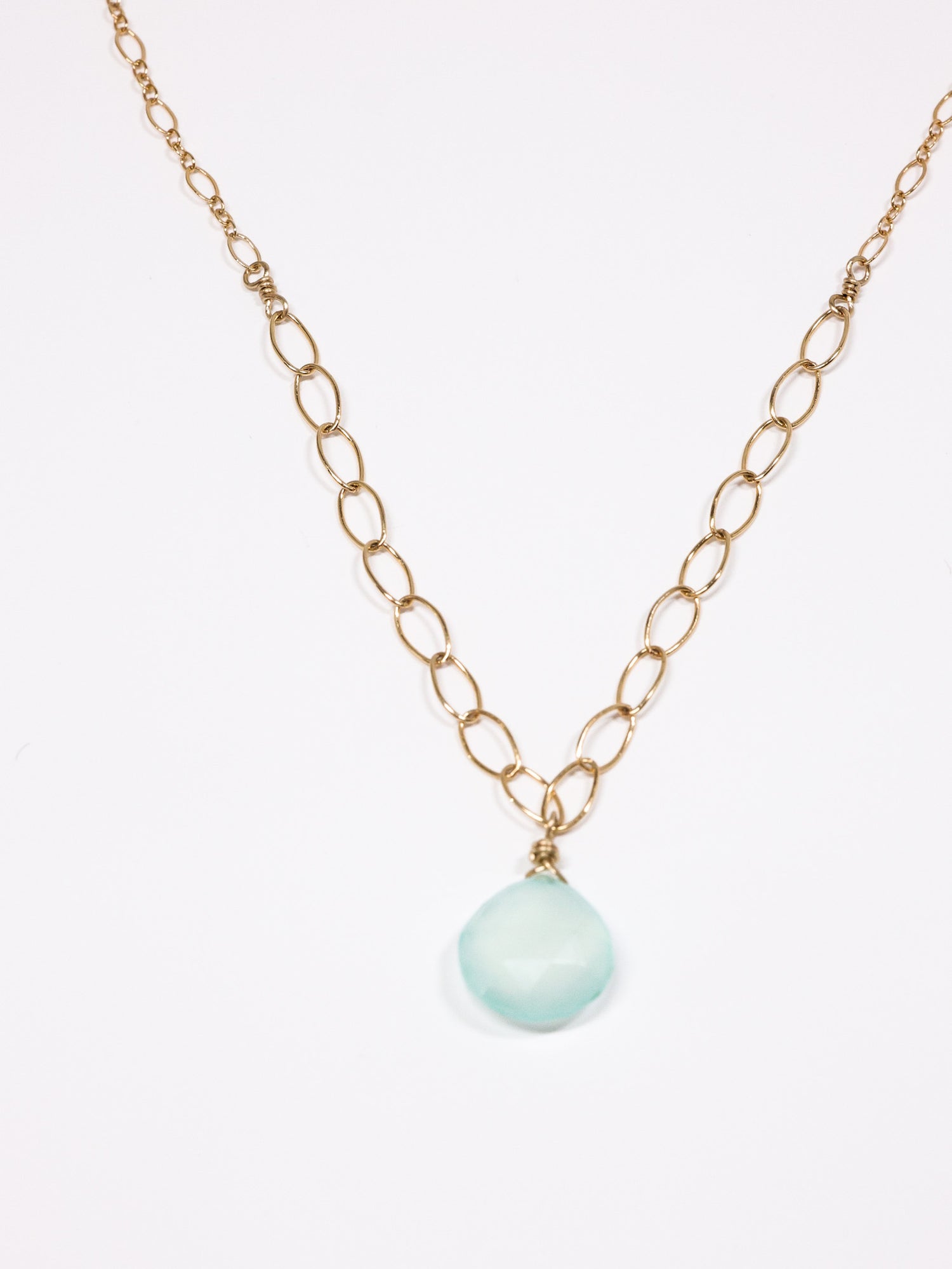 Peruvian chalcedony Drop necklace