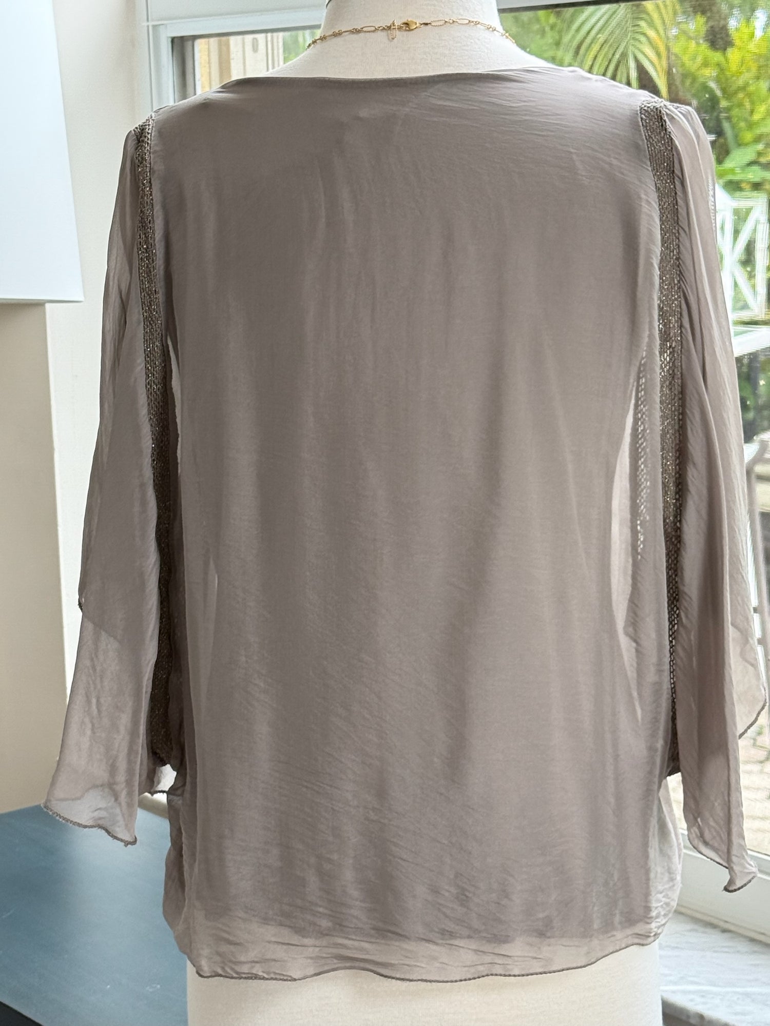 Laura Silk Blouse in Taupe