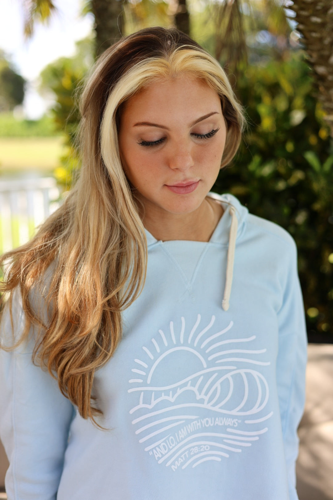 Women wearing sky blue always hoodie