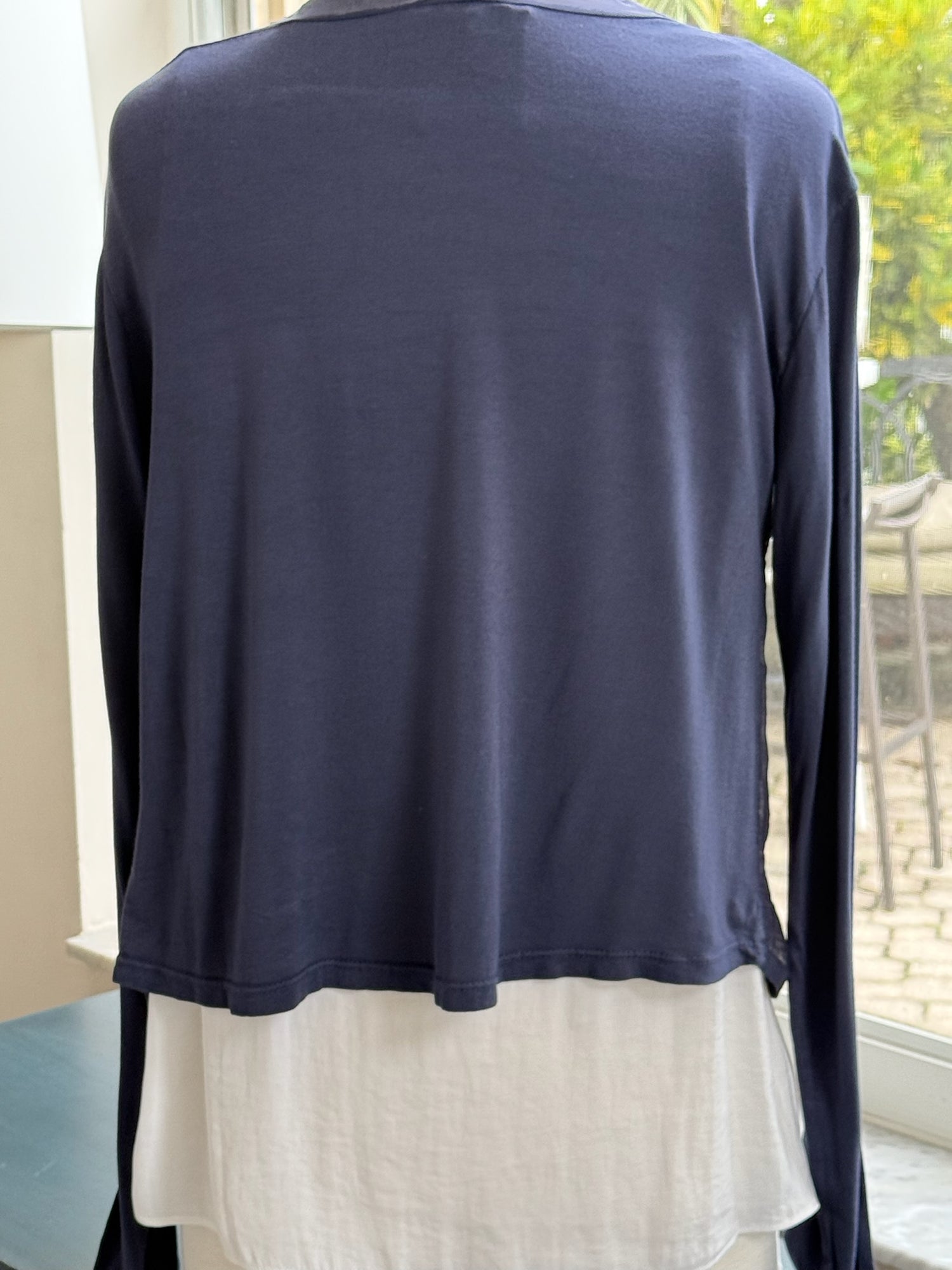 Chloe Silk Cardigan in Navy