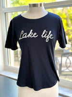 navy lake life tee