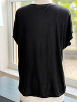 Grace V-Neck Short sleeve top - Black