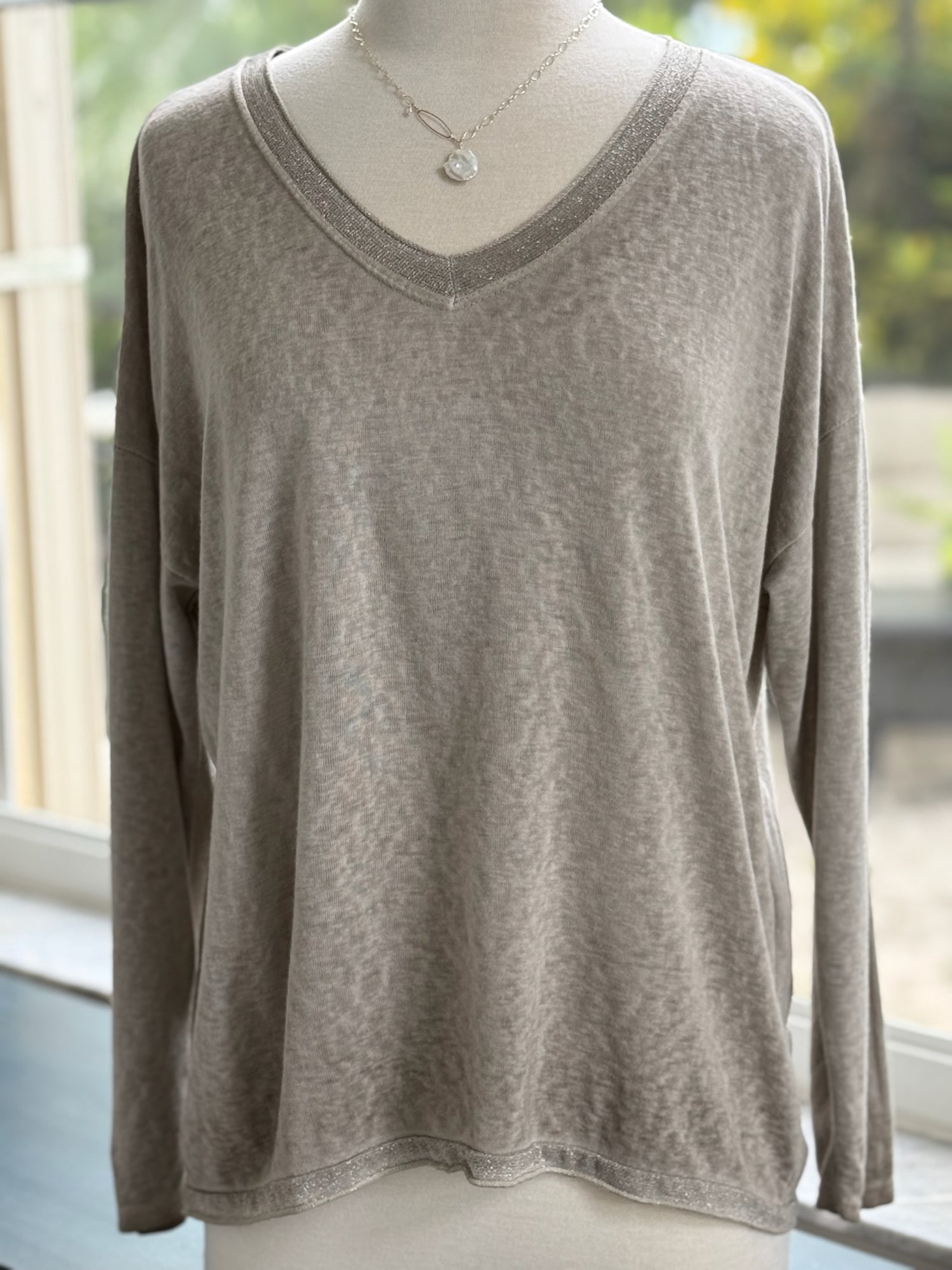 Grace Long Sleeve top - Taupe