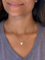 Gia sparkly heart necklace- silver 