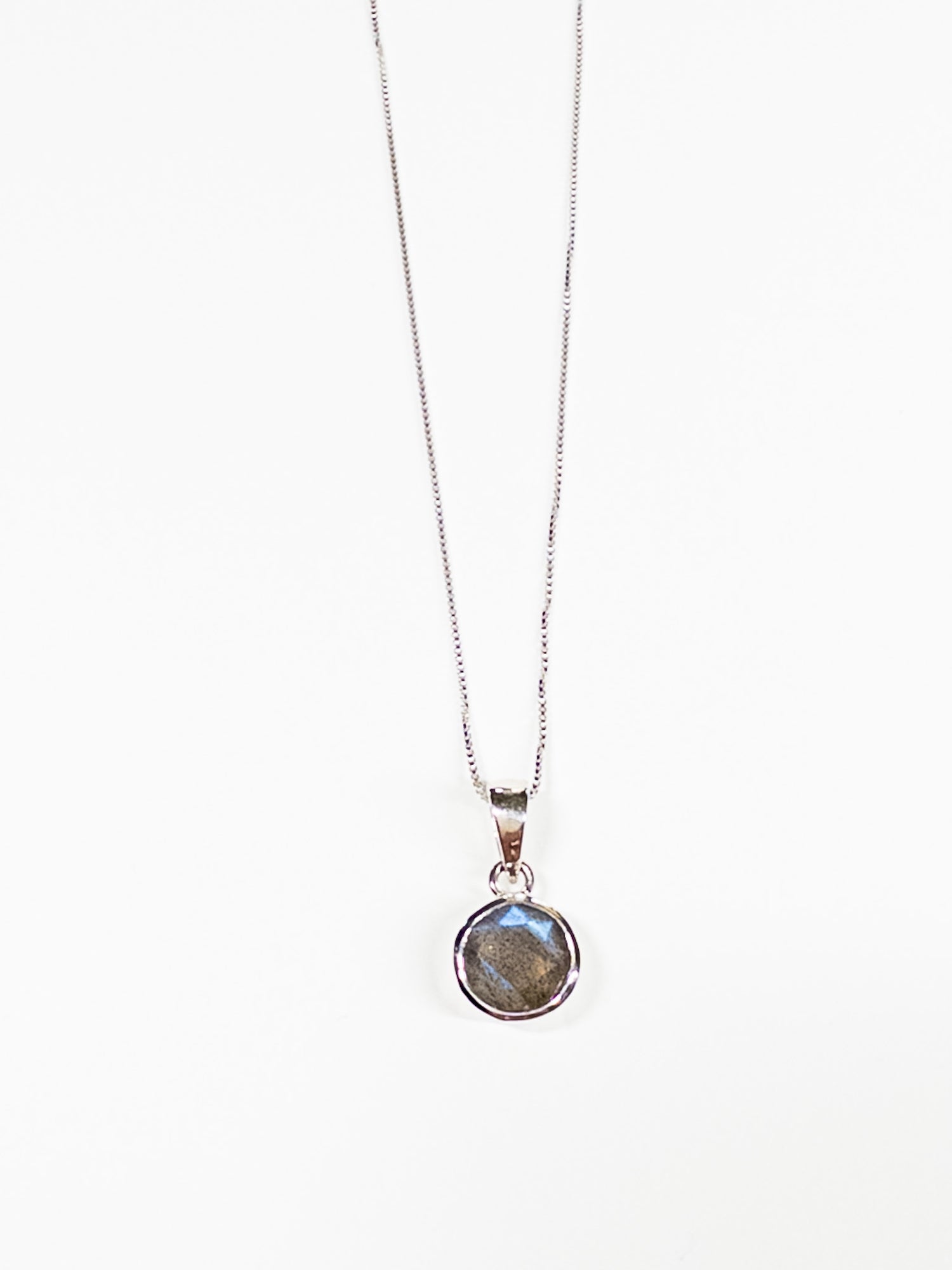 Gem simple drop sterling necklace -not adjustable length