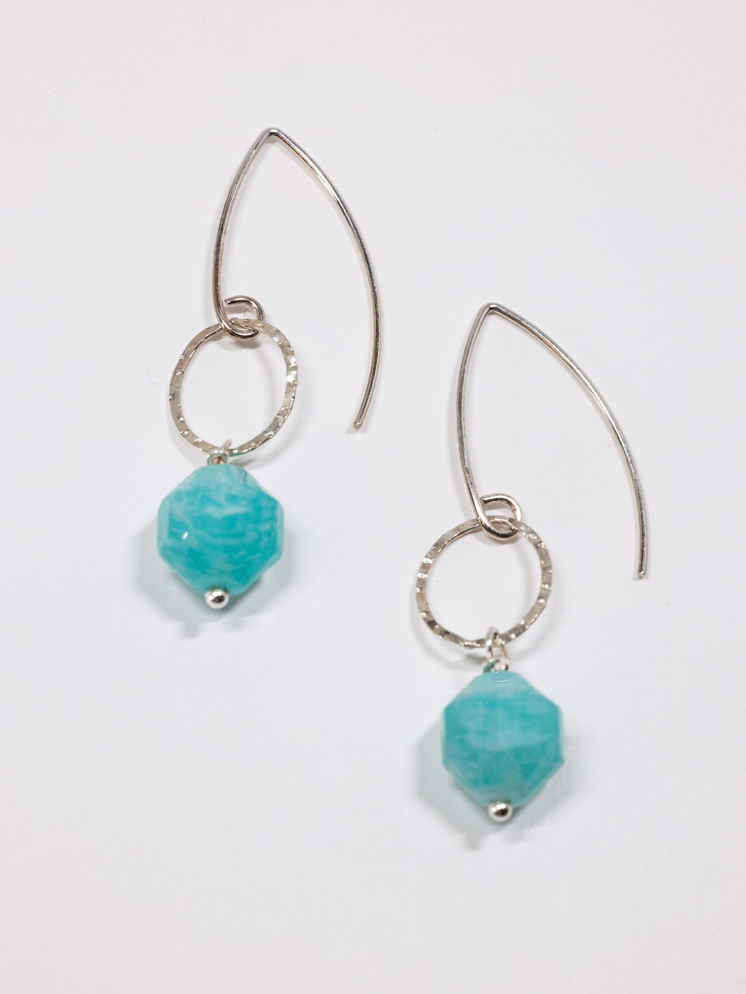 Amazonite drop earrings in silver 