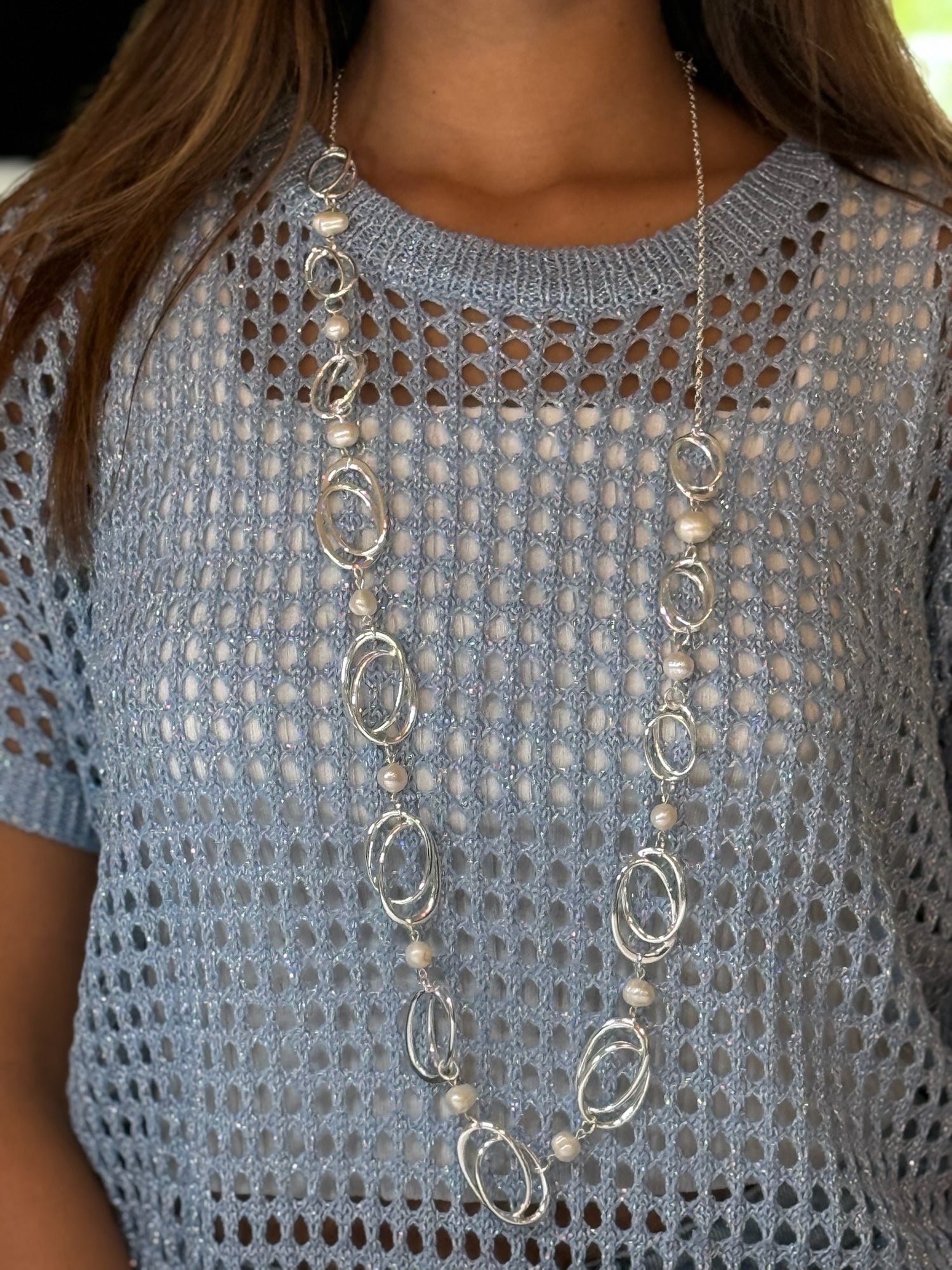 Leilani Pearl Necklace in Silver