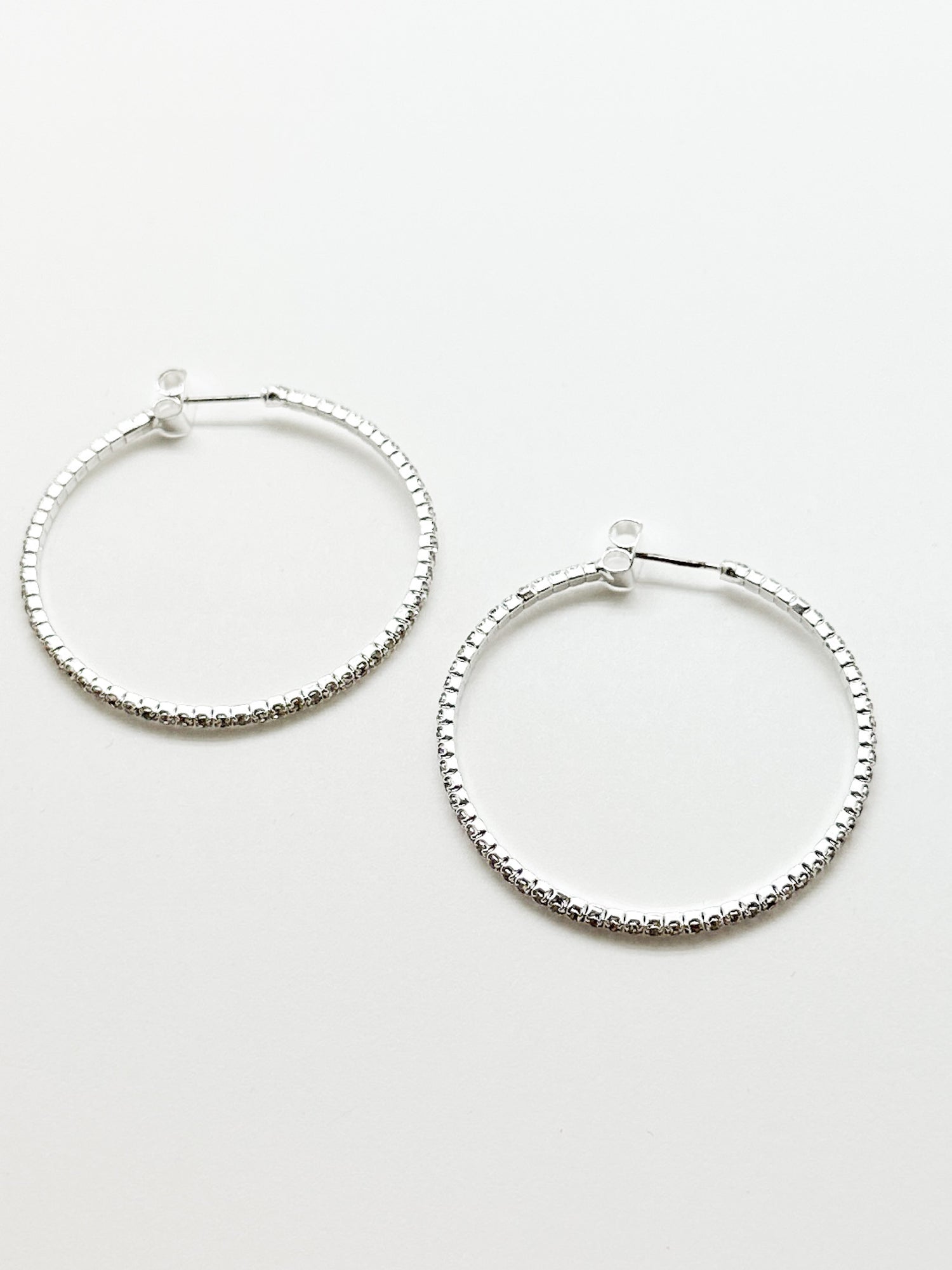 Blaise Sparkly Hoop- Silver