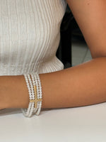 Joanna Beaded Cross Bracelet in White