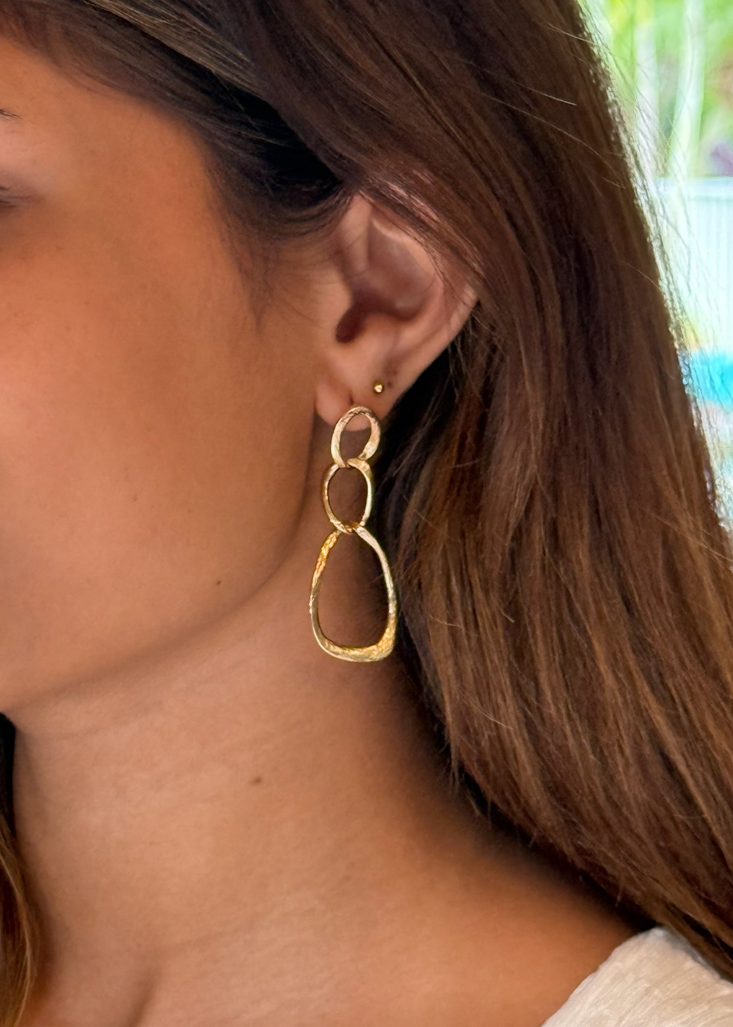 Sandra Nickel Free Long Gold Earrings