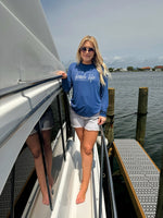 Beach Life Pensacola Beach SPF long sleeve on model in navy 