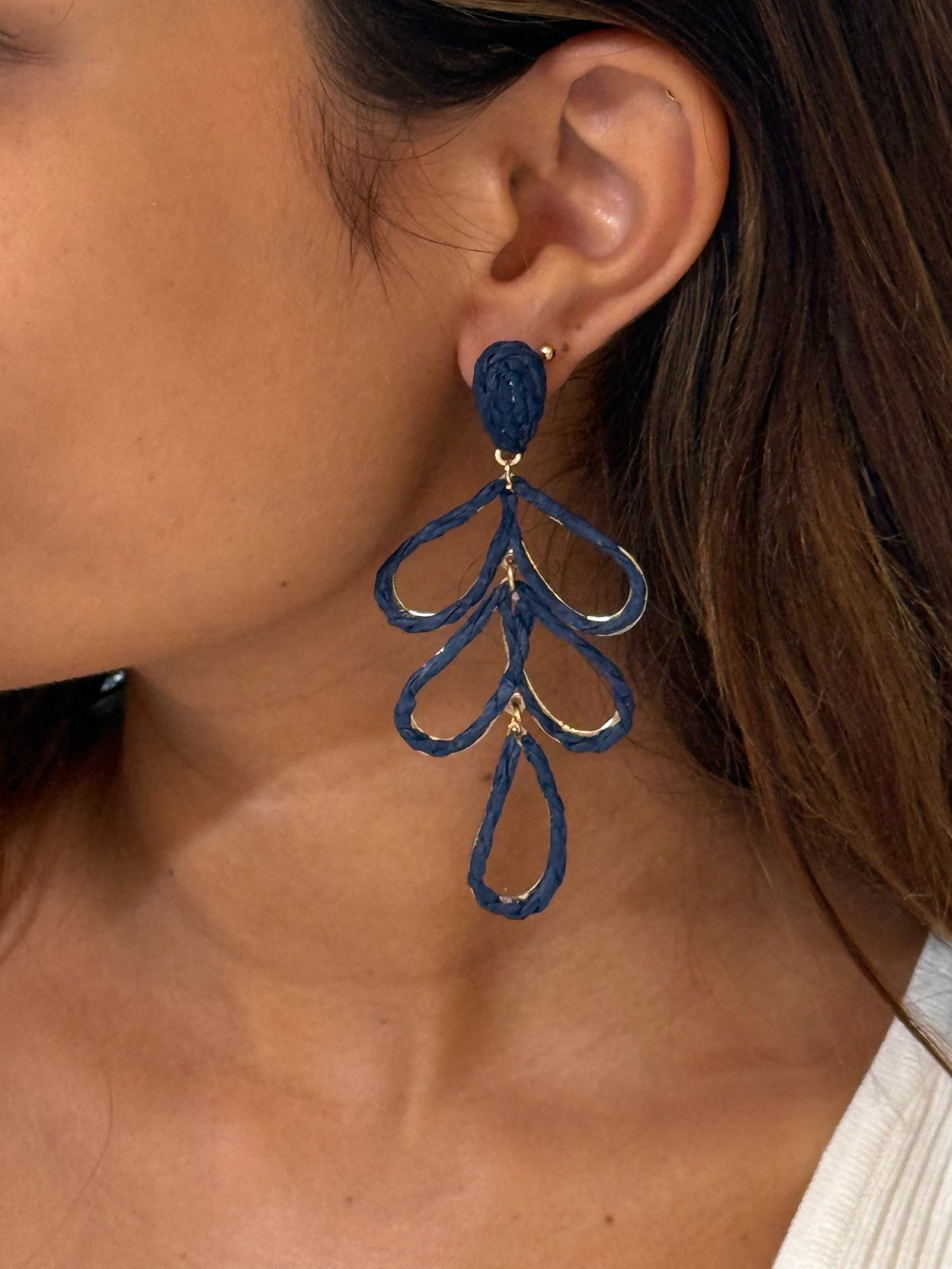 Evania Earrings in Dark Blue