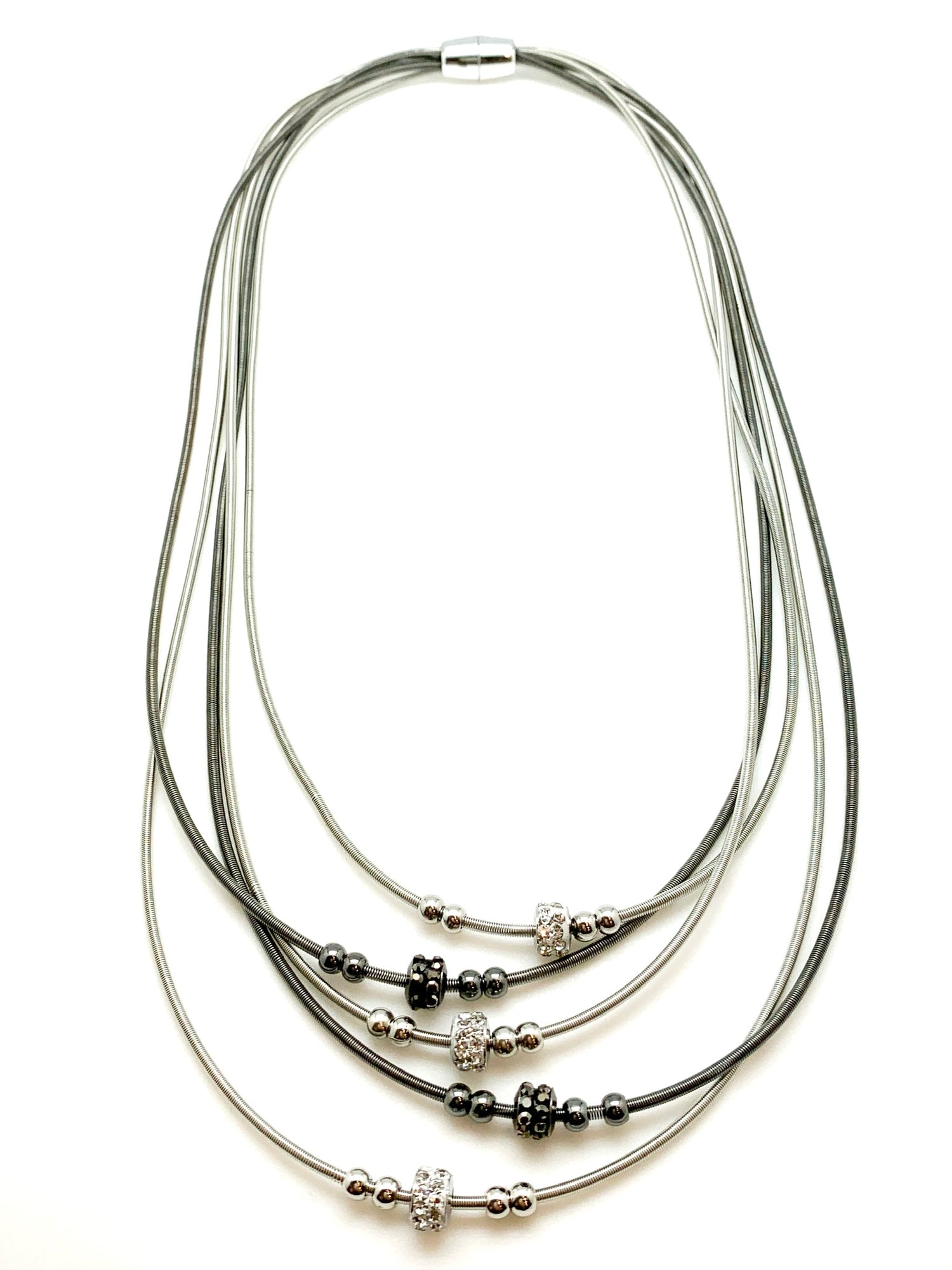 Selena Necklace in Black and Silver