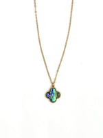 abalone clover necklace