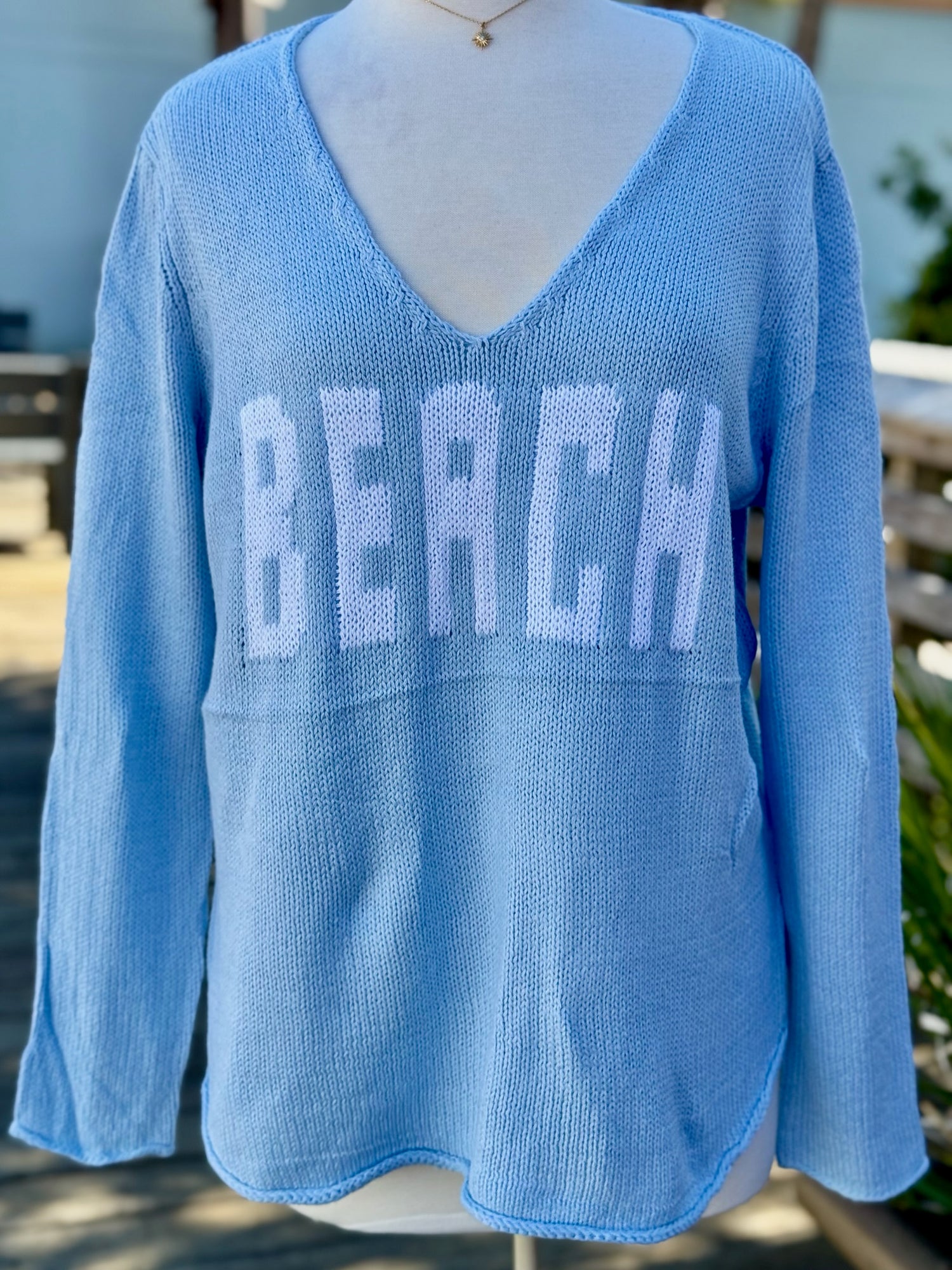 Beach Sweater in Sky Blue