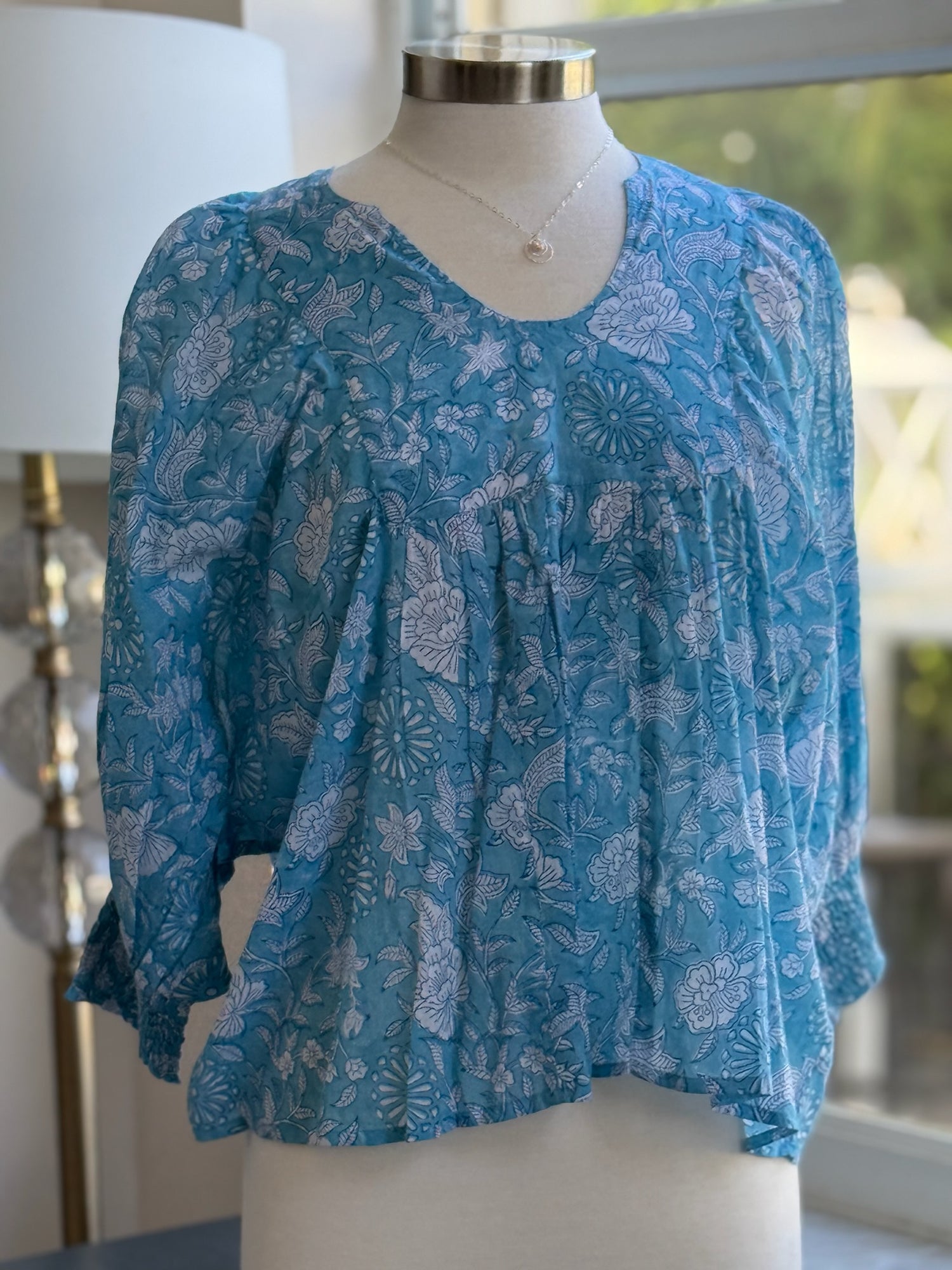 Debby Boho Sky Blue Blouse