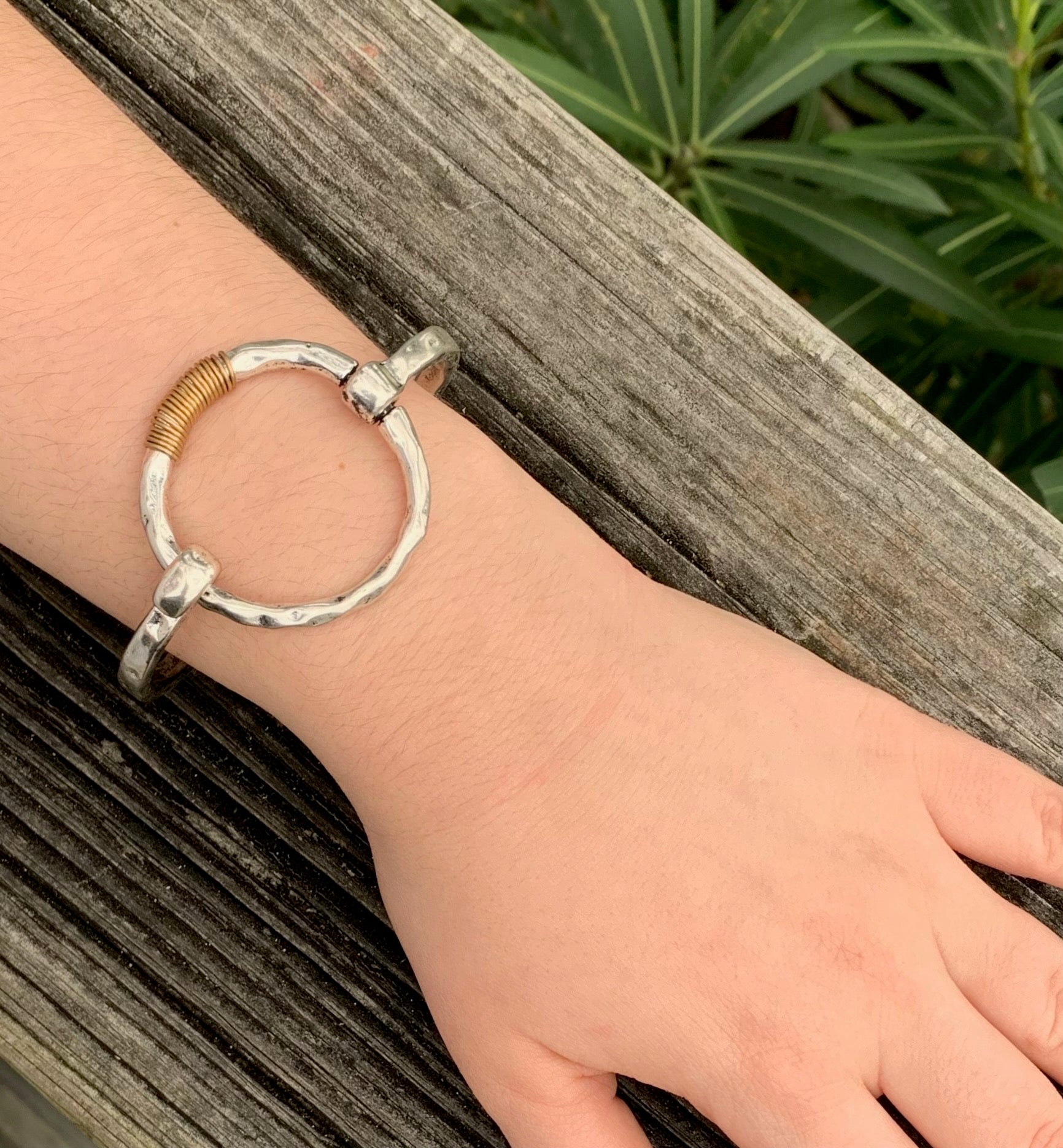 lucinda bracelet in silver on model