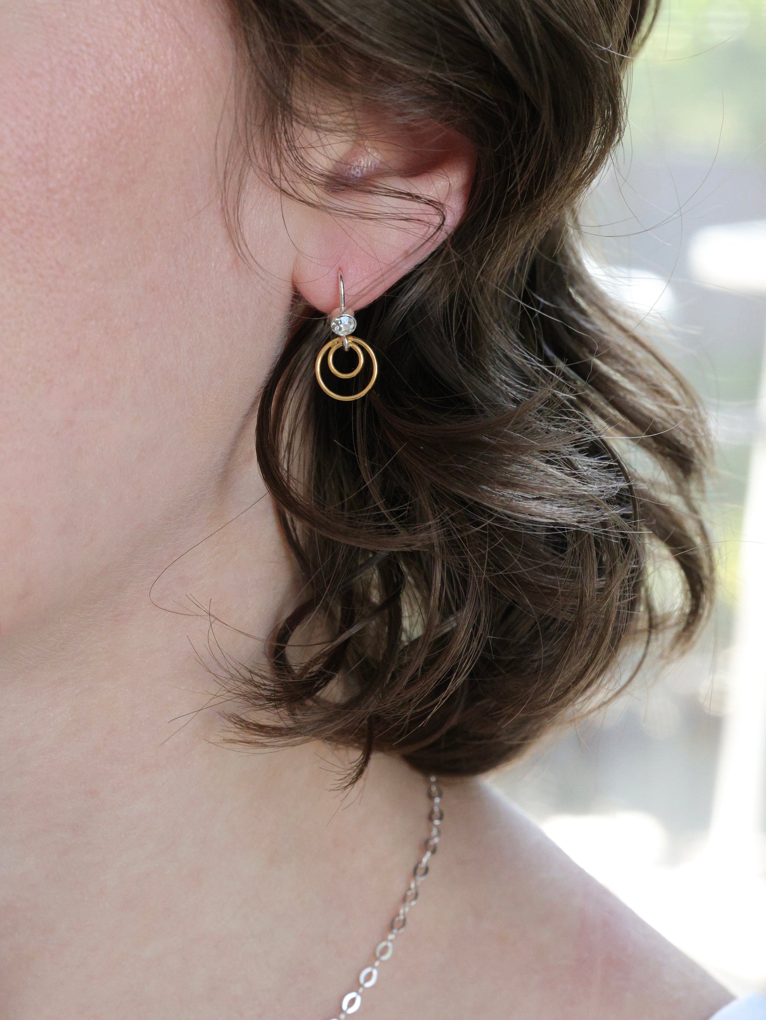 Convergent Circles nh Earrings- 2 tone