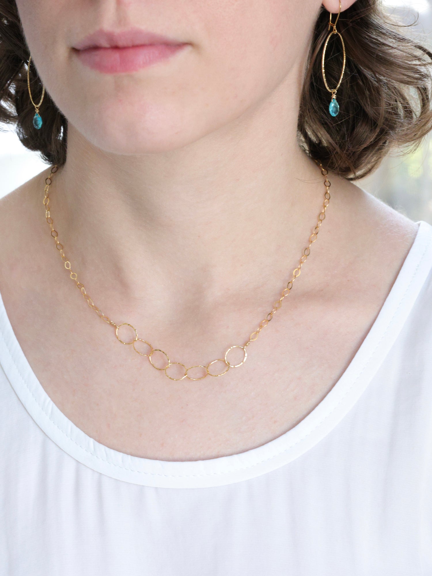 Medium Circles nh Necklace in Gold Filled